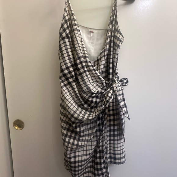 Free People Nodia Black and Off White Gingham Mini Dress - Picture 7 of 11